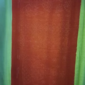 Panneau sashiko rouge motifs Noël