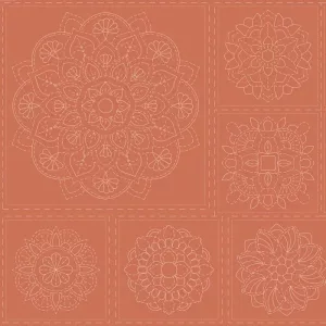Panneau sashiko terra cotta motifs Mandala